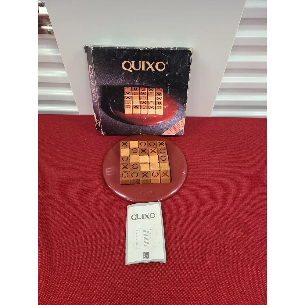 Vintage Quixo Wooden Board Game COMPLETE Gigamic 1995 Strategy Brown